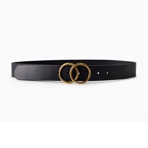 Aritzia Auxiliary Double Ring Jean Belt Size Small Genuine Leather Black